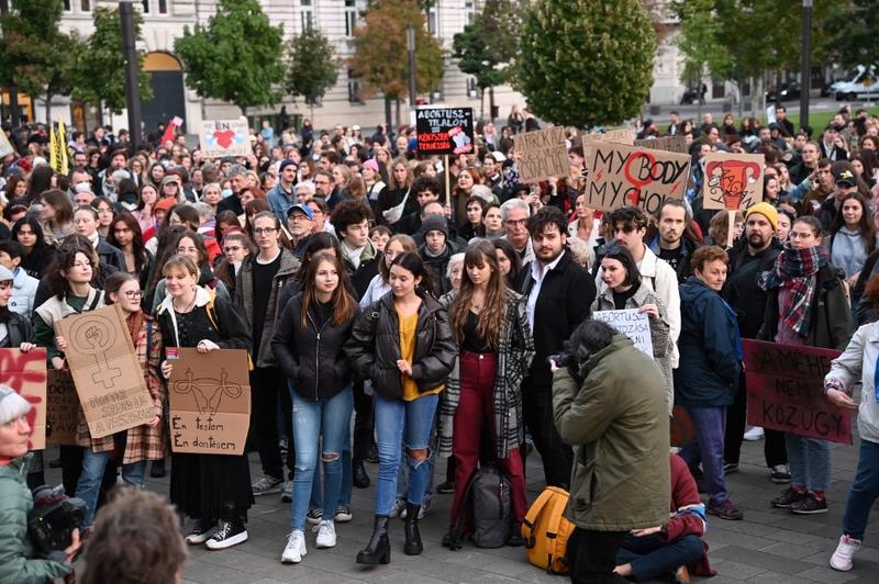 Hungarian abortion protestors