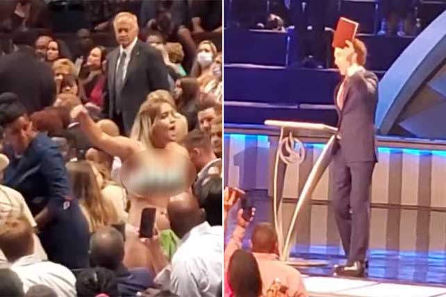abortion protest at joel olsteen service